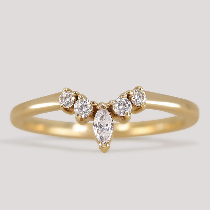 Winnie - Marquise Tiara Style Diamond Ring Petite - Made-To-Order Jessica Flinn Wedding Rings