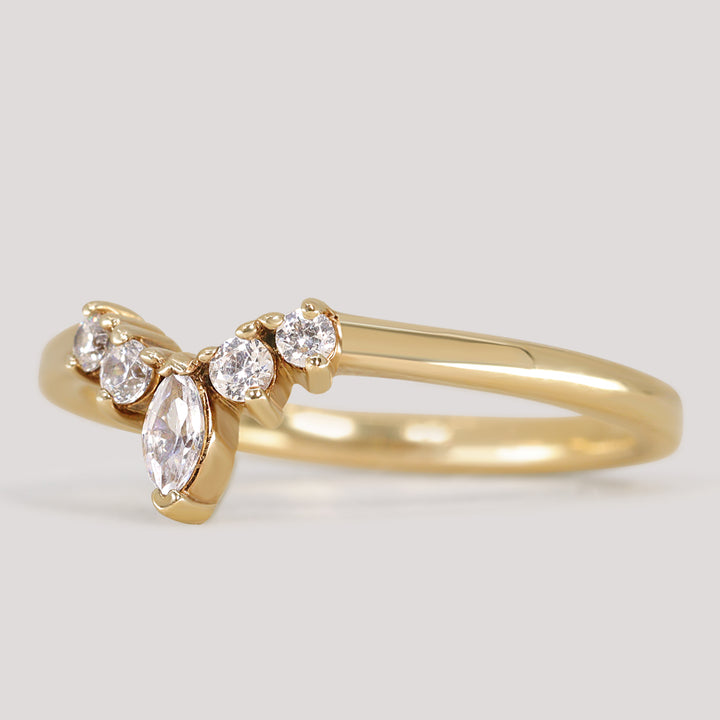 Winnie - Marquise Tiara Style Diamond Ring Petite - Made-To-Order Jessica Flinn Wedding Rings