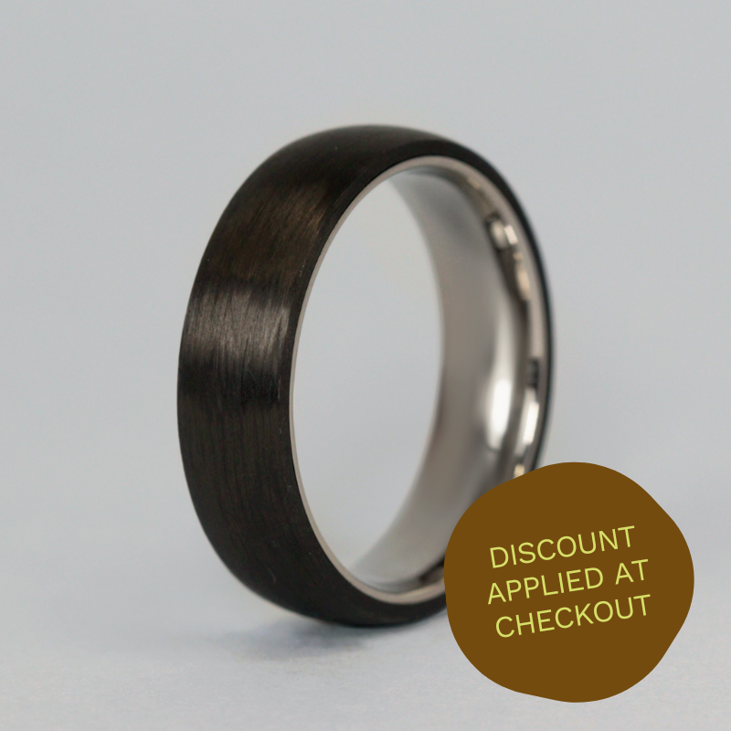 Carbon Fibre & Titanium Wedding Ring - The Apex Titanium Rings