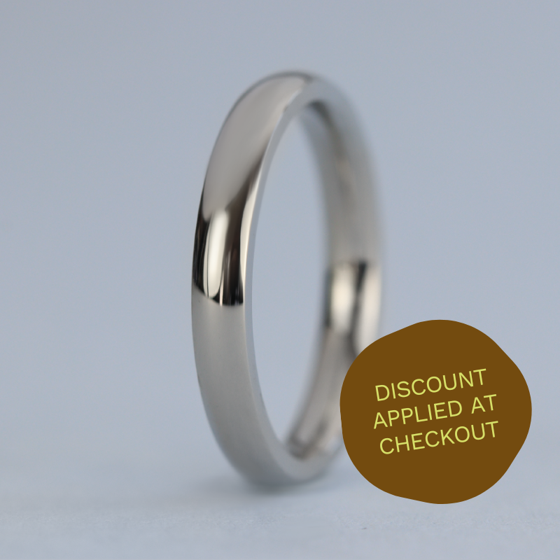 Stainless Steel Slim Polished Wedding Ring - The Bingham Stainless Steel Rings
