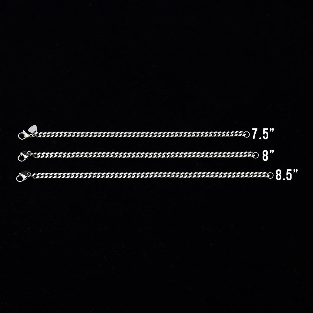 Titanium Filed Curb Chain Bracelet with Lobster Clasp - Made-to-Order Gifts/Merch