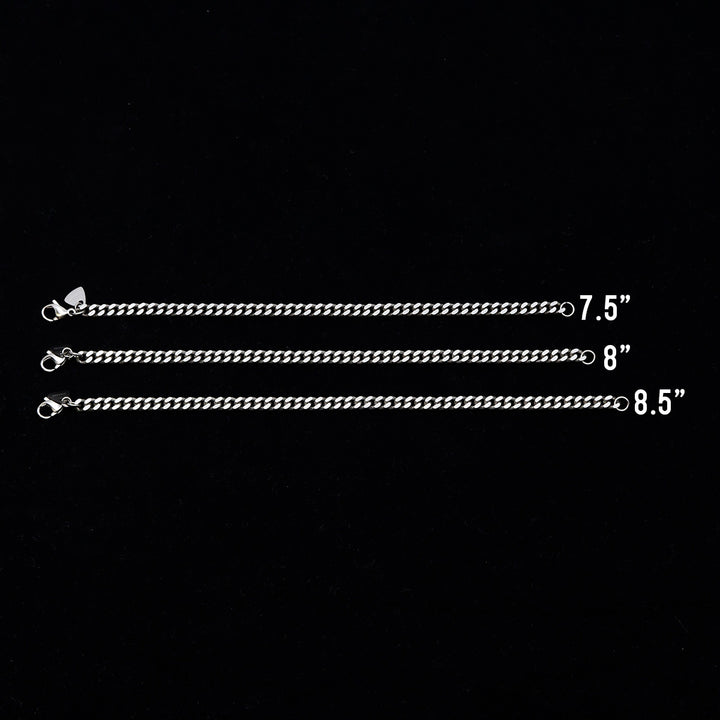 Titanium Filed Curb Chain Bracelet with Lobster Clasp - Made-to-Order Gifts/Merch