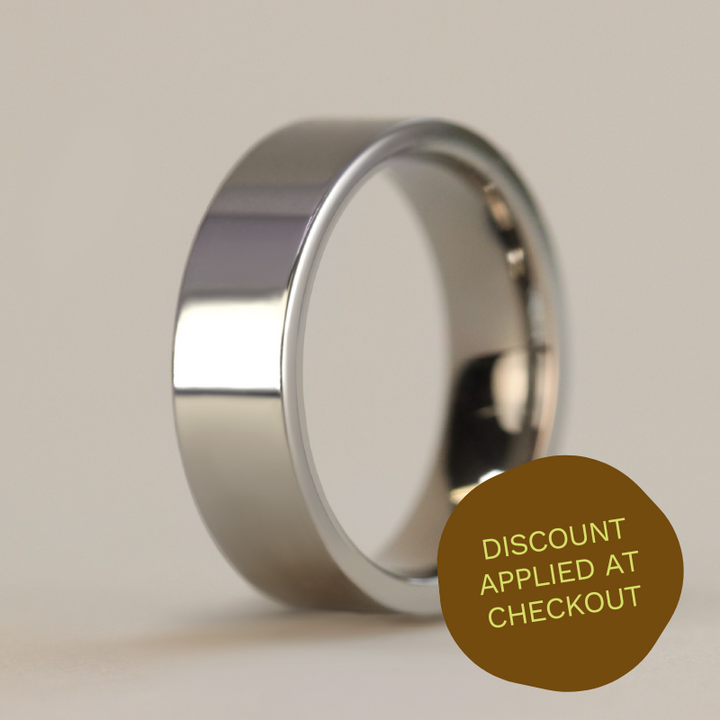 Titanium Flat Polished Wedding Ring - The Hillsborough