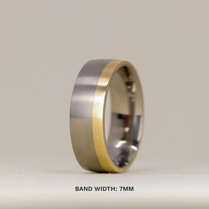 Rose or Yellow Gold Edge Design Titanium Wedding Ring - The Howden - Made-to-Order Titanium Rings