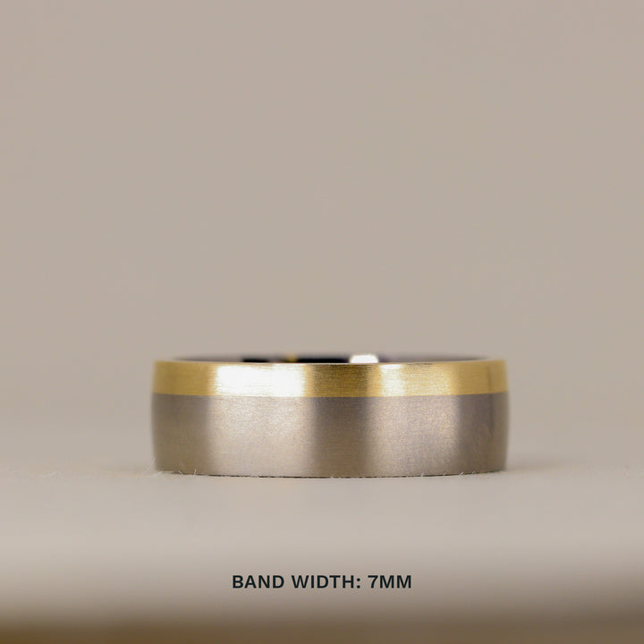 Rose or Yellow Gold Edge Design Titanium Wedding Ring - The Howden - Made-to-Order Titanium Rings