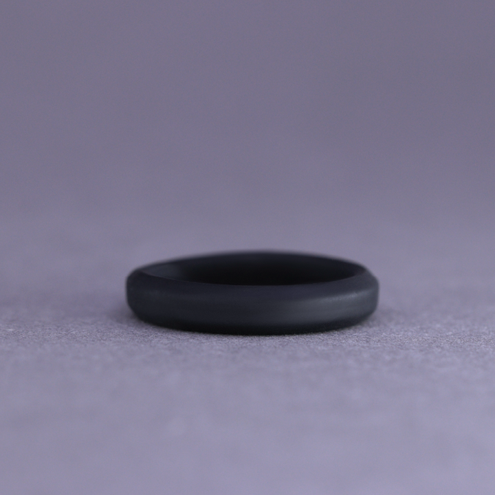 Black Silicone Slim Bevelled Edge Wedding Ring - The Sidekick Silicone Rings