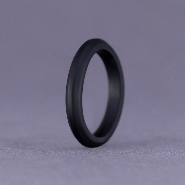 Black Silicone Slim Court Shape Wedding Ring - The Sidekick Silicone Rings