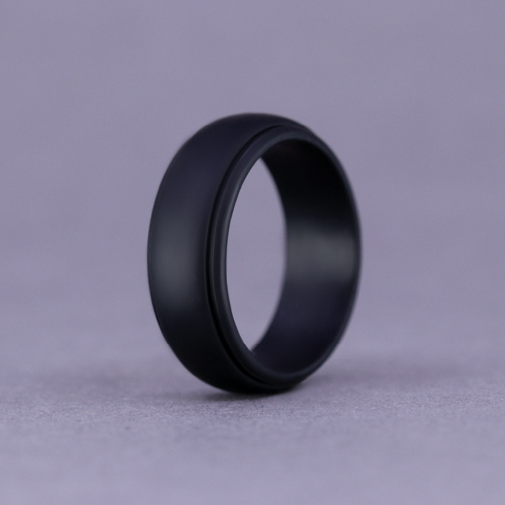 Silicone Black 8.0mm Ring Men's/Unisex - The Sidekick Silicone Rings