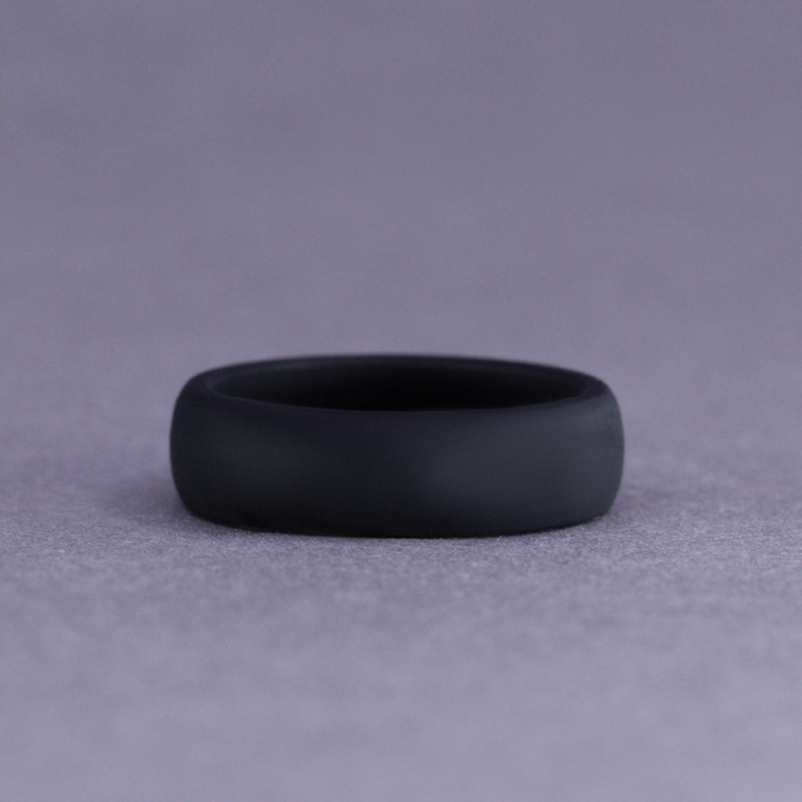 Black Silicone Wedding Ring Court Shape - The Sidekick Silicone Rings