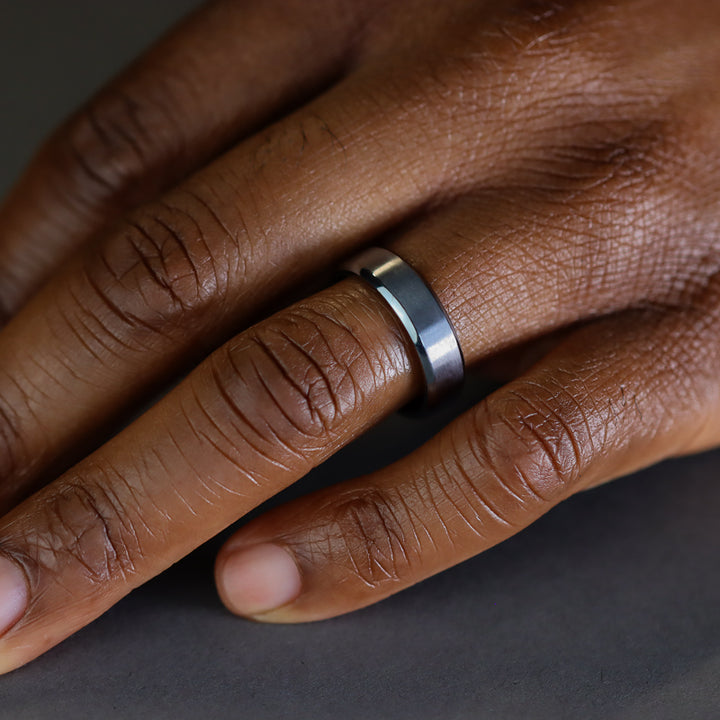 Bevelled Edge Tantalum Wedding Ring - The Crookes Valley Ring Tantalum Rings