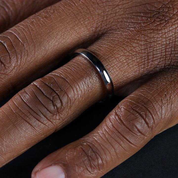 Slim Polished Stainless Steel Wedding Ring - The Bingham