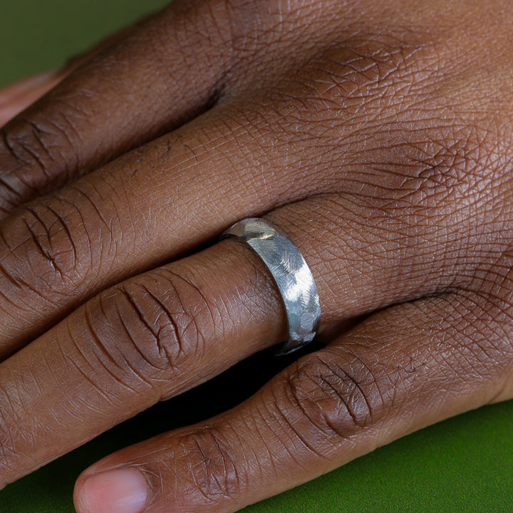 Rough Textured Effect Stainless Steel Wedding Ring - The Bolehills Stainless Steel Rings