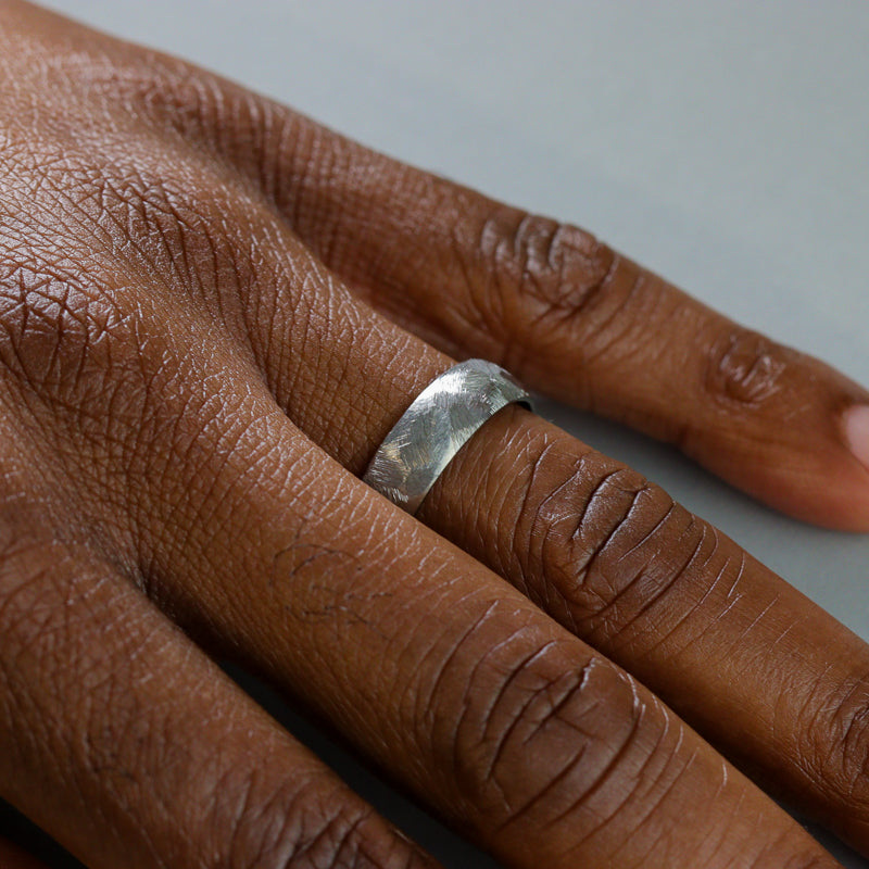 Rough Textured Effect Stainless Steel Wedding Ring - The Bolehills Stainless Steel Rings
