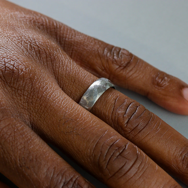 Rough Textured Effect Stainless Steel Wedding Ring - The Bolehills Stainless Steel Rings