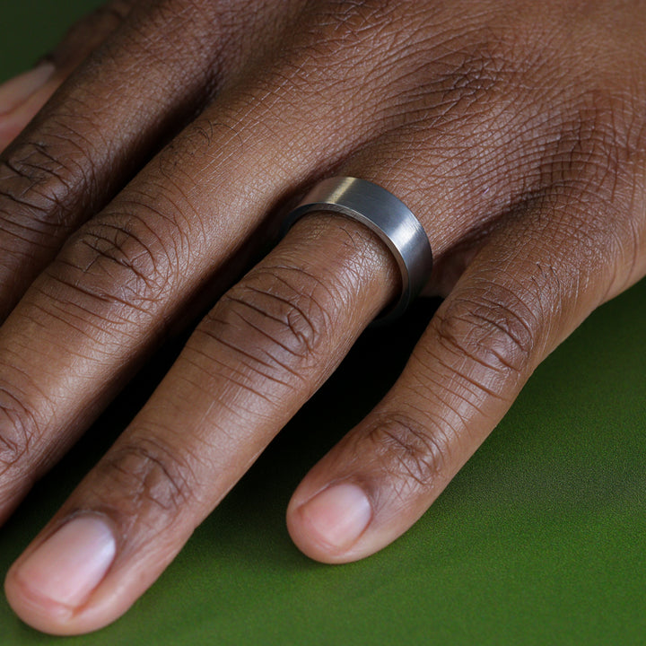 Flat Matt/Satin Titanium Wedding Ring - The Norfolk Ring