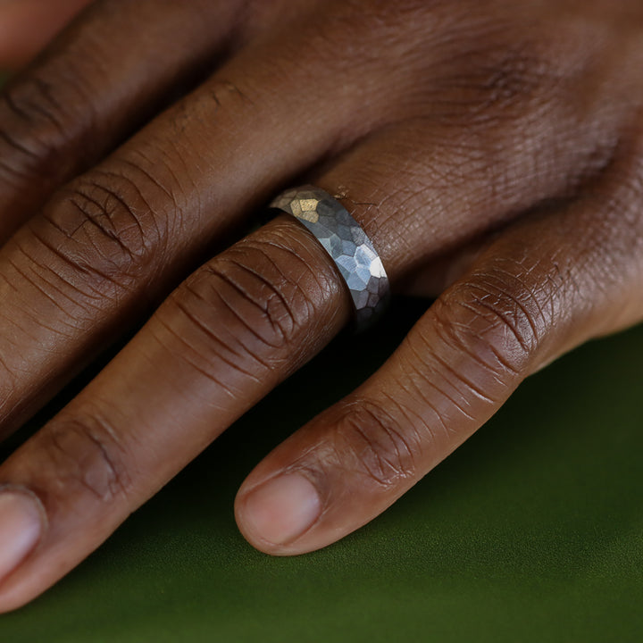 Hammered Effect Titanium Wedding Ring - The Rivelin Valley Titanium Rings