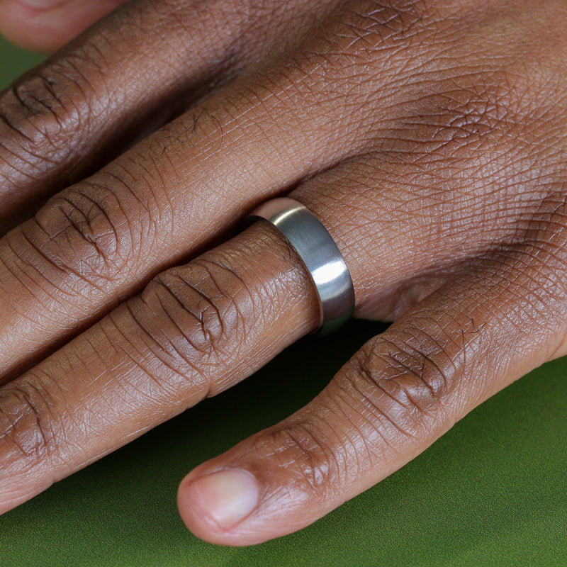 Matt/Satin Finish Court Shaped Stainless Steel Wedding Band - The Millhouses Ring Stainless Steel Rings