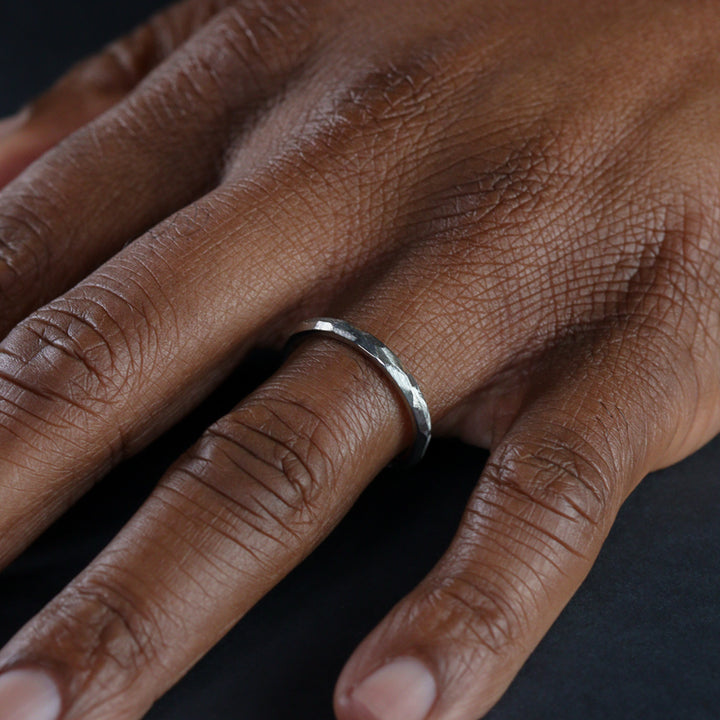 Slim Textured Effect Stainless Steel Wedding Ring - The Ecclesall Stainless Steel Rings