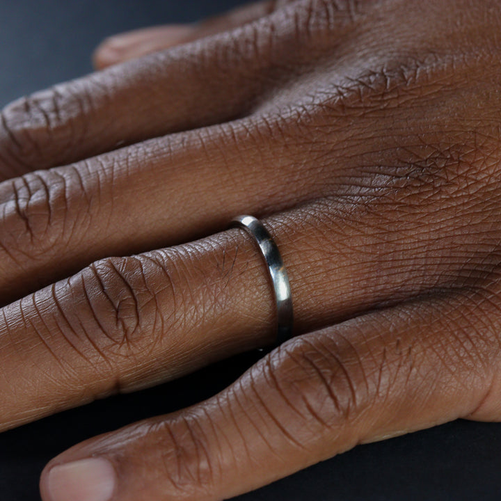 Slim Matt/Satin Stainless Steel Wedding Ring - The Winter Gardens Stainless Steel Rings