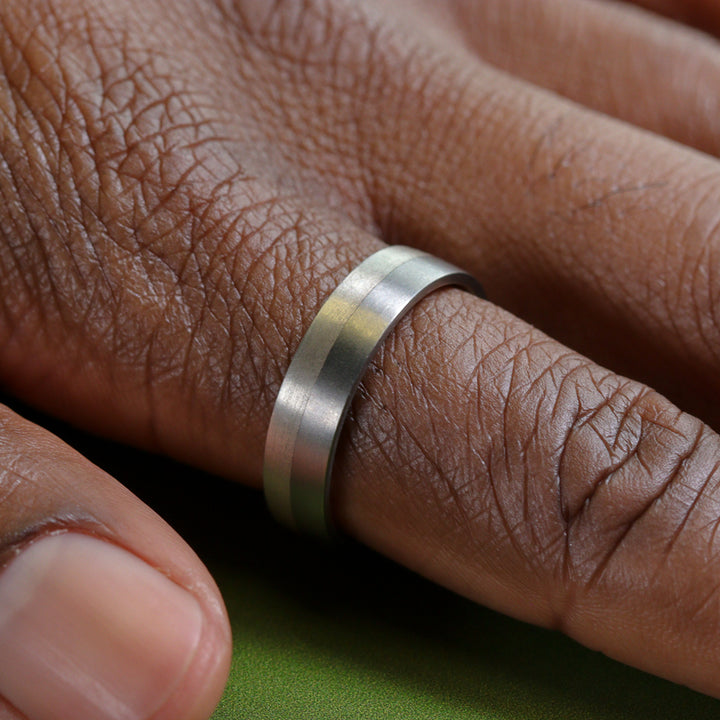 Silver Edge Design Titanium Wedding Ring - The Kelham - Made-to-Order
