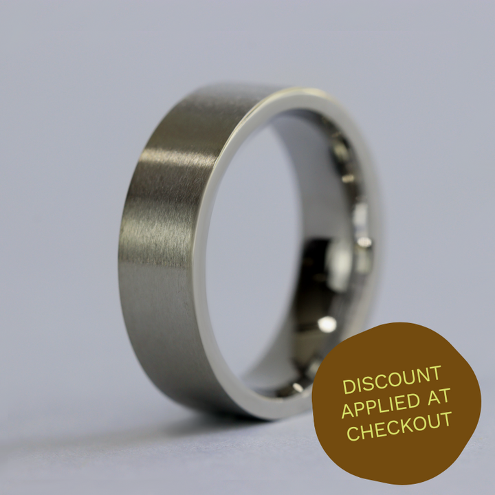 Stainless Steel Flat Brushed Wedding Ring - The Norfolk