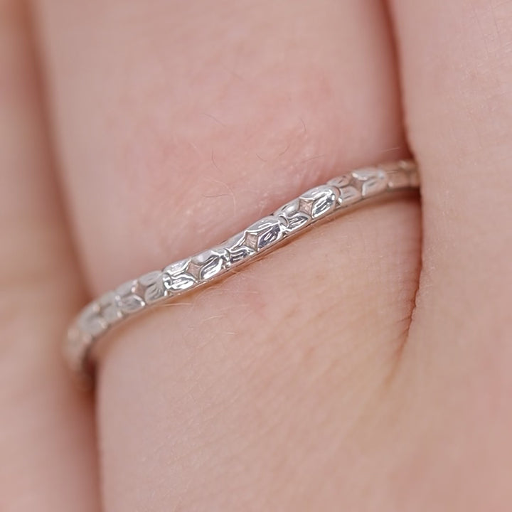 Flora - Floral Pattern Shaped Women's Wedding Band - Made-to-Order
