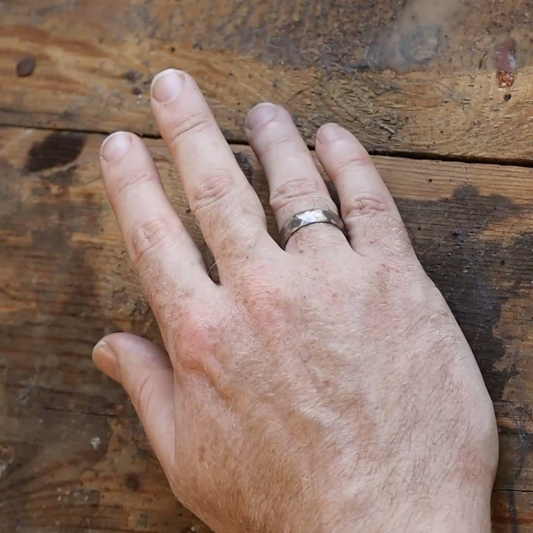 Titanium Rough Hammered Effect Wedding Ring - The Bolehills Titanium Rings
