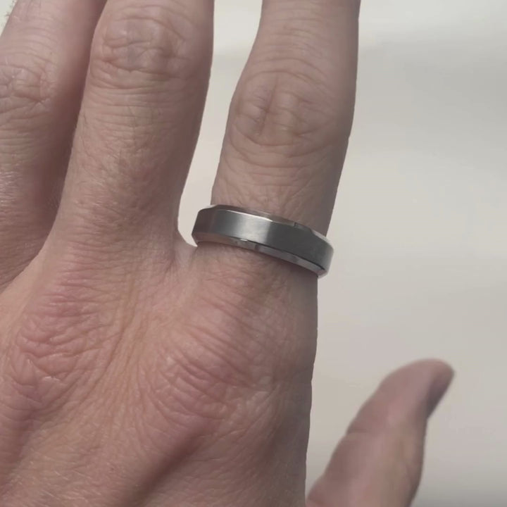 Bevelled Edge Titanium Wedding Ring - The Crookes Valley Ring Titanium Rings