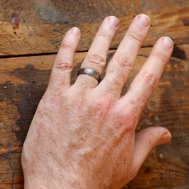 Tantalum Brushed Wedding Ring - The Millhouses Tantalum Rings