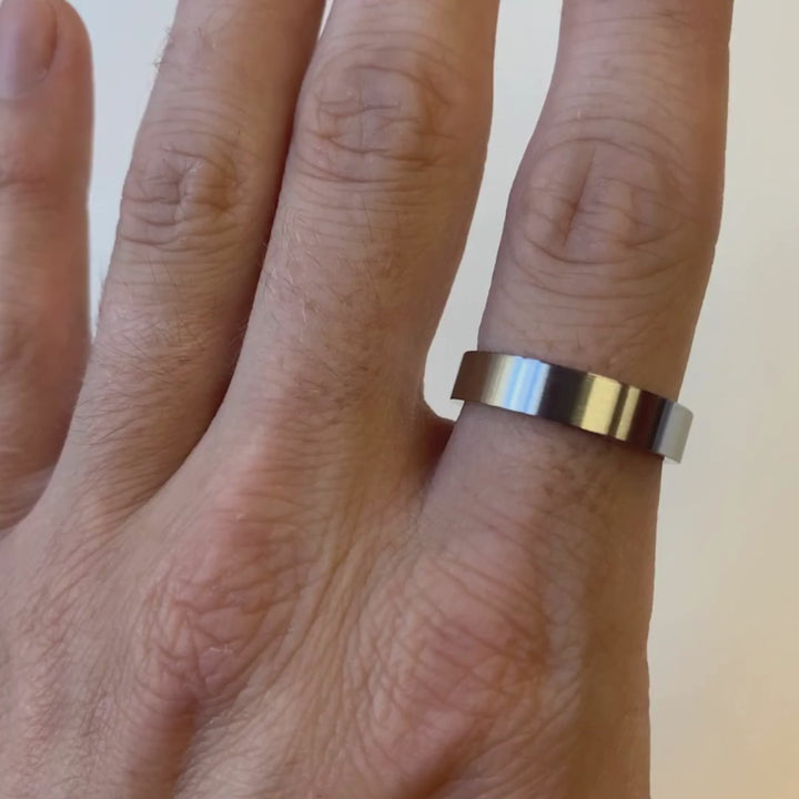 Flat Matt/Satin Stainless Steel Wedding Ring - The Norfolk Ring Stainless Steel Rings