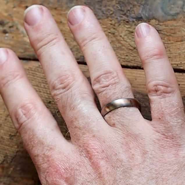 Titanium & Gold Inlay Wedding Ring - The Derwent - Made-to-Order Titanium Rings