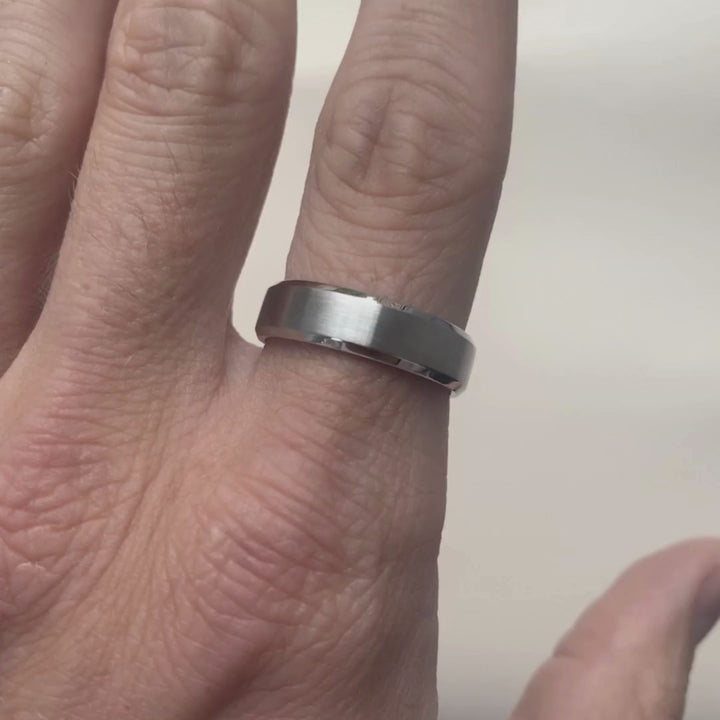 *SALE* Bevelled Edge Cobalt Wedding Ring - The Crookes Valley Ring Cobalt Rings