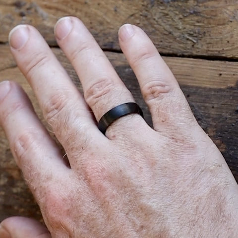 Carbon Fibre & Titanium Wedding Ring - The Apex Titanium Rings