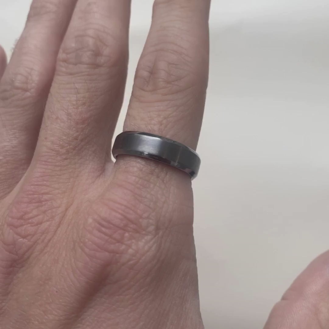 Bevelled Edge Tantalum Wedding Ring - The Crookes Valley Ring Tantalum Rings