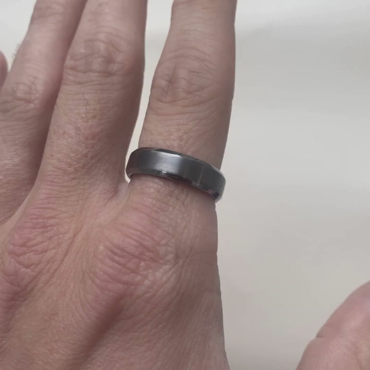 Bevelled Edge Tantalum Wedding Ring - The Crookes Valley Ring Tantalum Rings