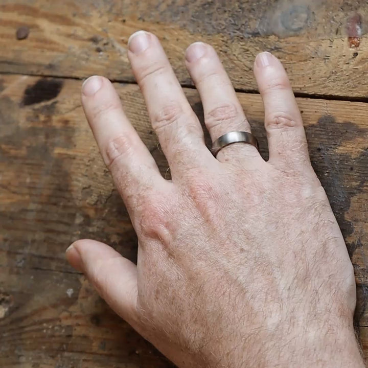 Titanium & Silver Wrap Wedding Ring - The Ladybower - Made-to-Order Titanium Rings
