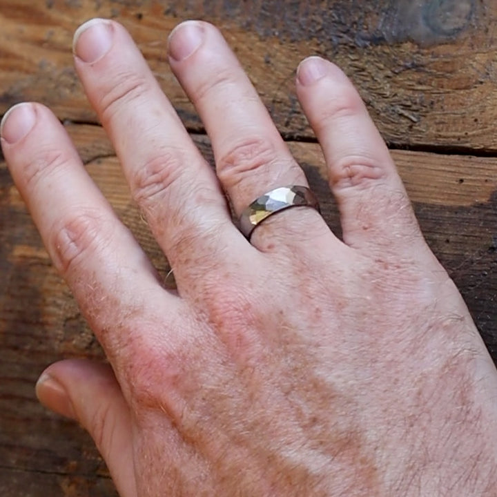 Titanium Hammered Effect Wedding Ring - The Rivelin Valley Titanium Rings