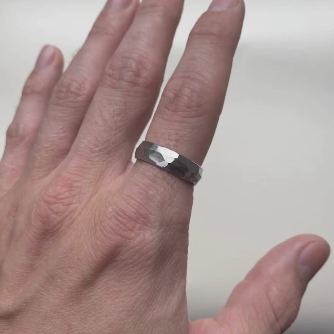 *SALE* Hammered Effect Cobalt Wedding Ring - The Rivelin Valley Cobalt Rings