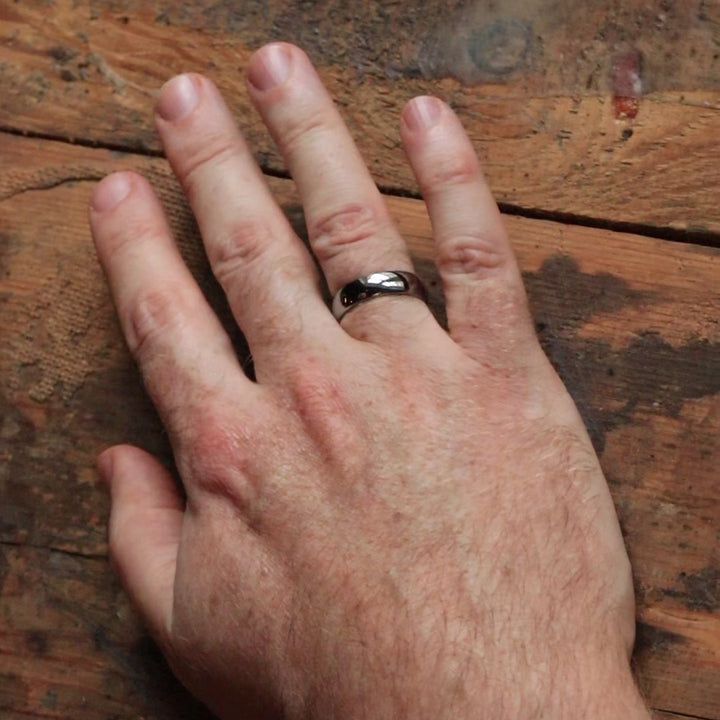Tungsten Polished Wedding Ring - The Ruskin Green Tungsten Rings