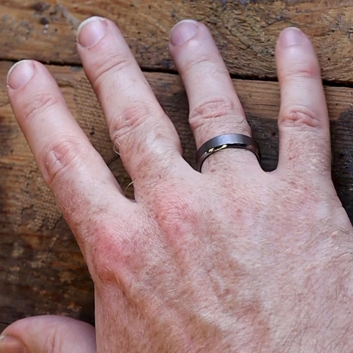 Tantalum Bevelled Edge Wedding Ring - The Crookes Valley Tantalum Rings