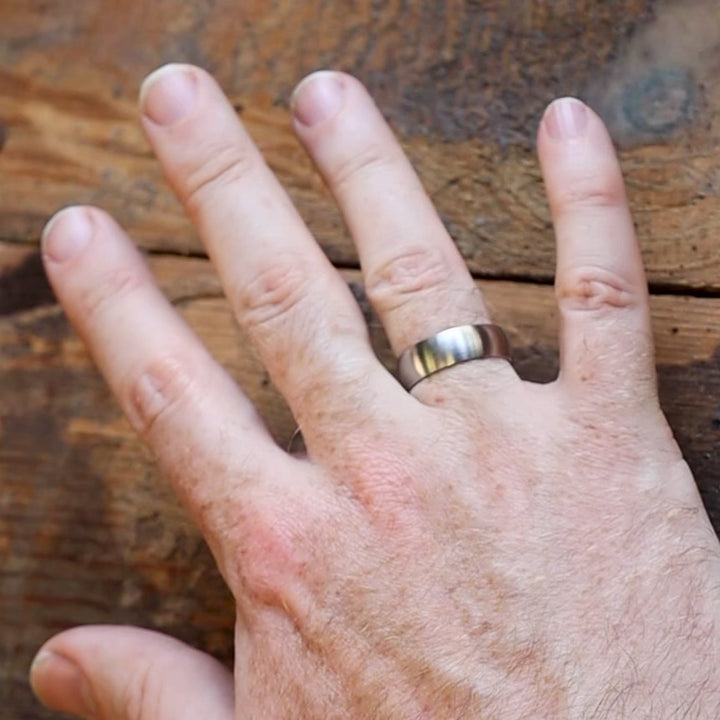 Matt/Satin Finish Court Shaped Titanium Wedding Band - The Millhouses Ring Titanium Rings