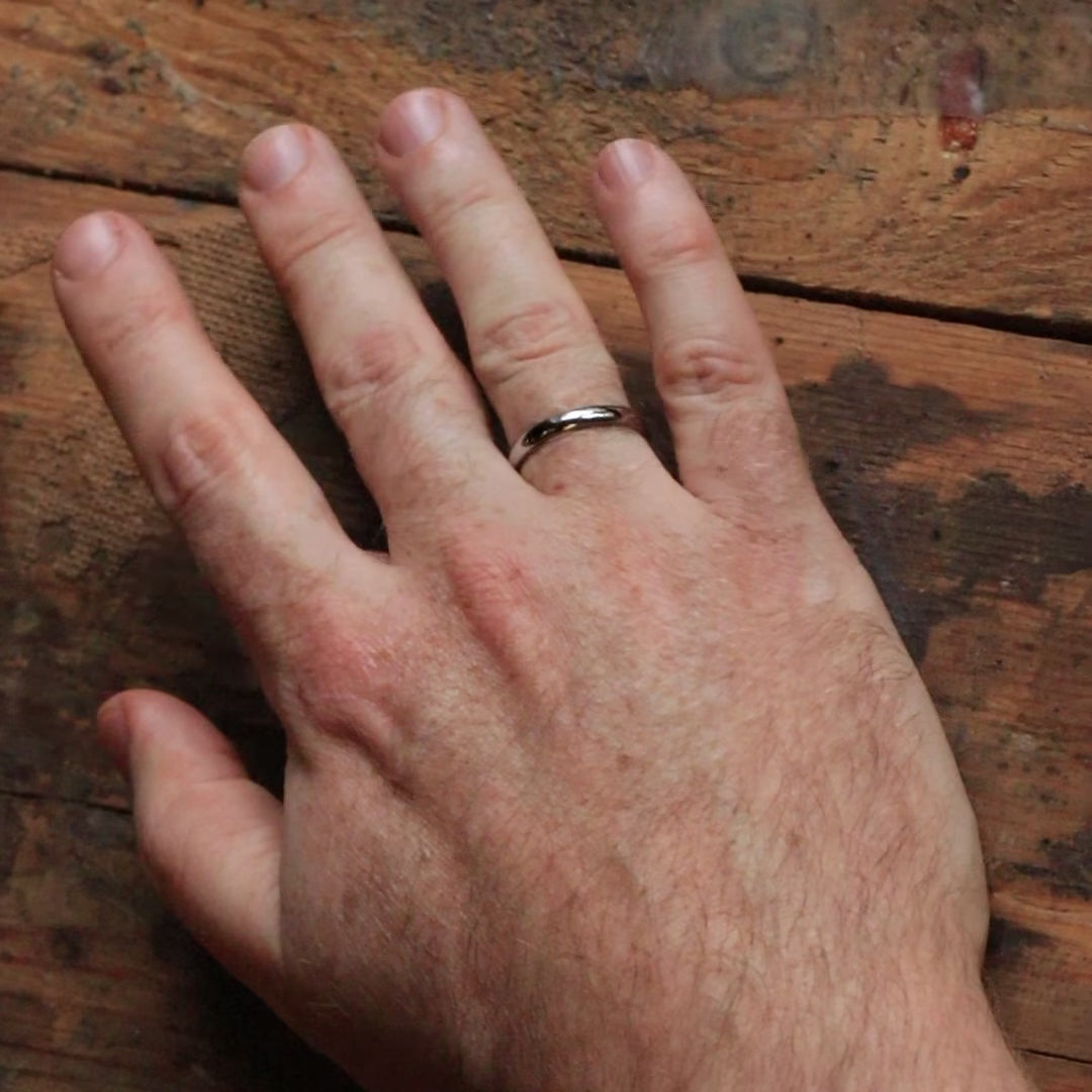 Stainless Steel Slim Polished Wedding Ring - The Bingham Stainless Steel Rings