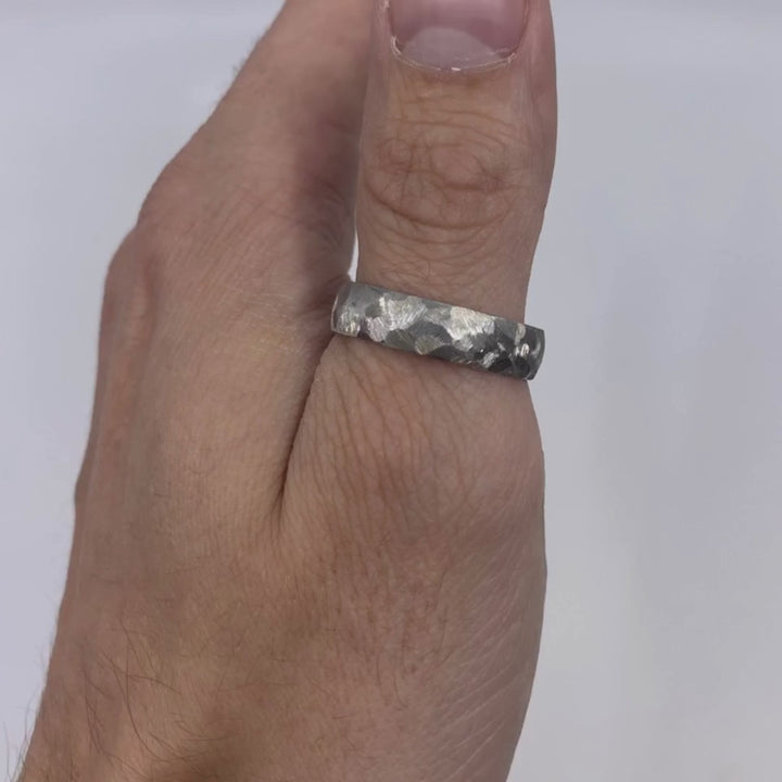 Rough Textured Effect Stainless Steel Wedding Ring - The Bolehills Stainless Steel Rings