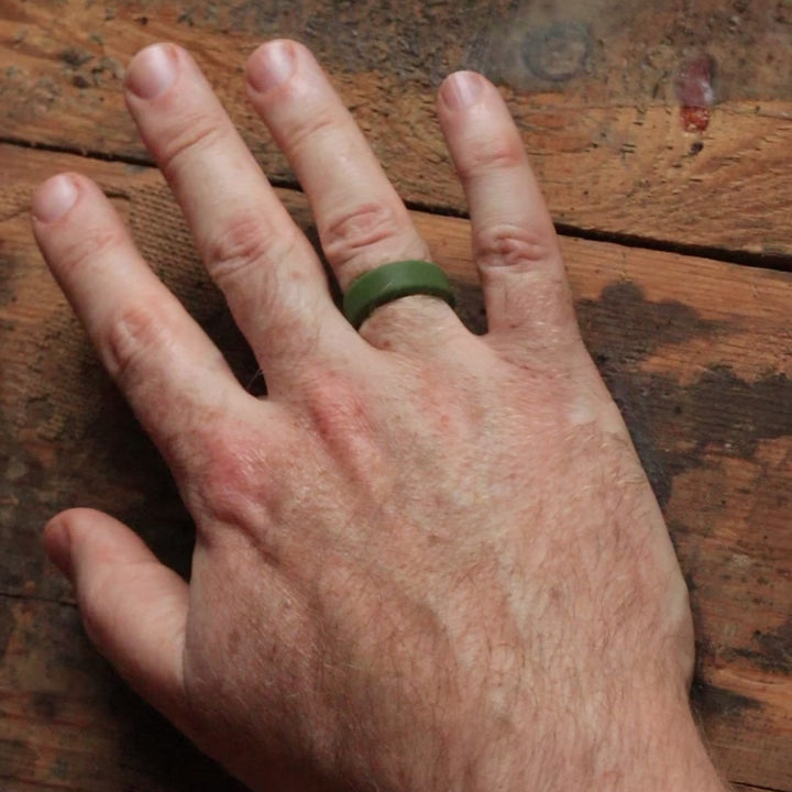Silicone Olive Green 8.0mm Ring - The Sidekick Silicone Rings