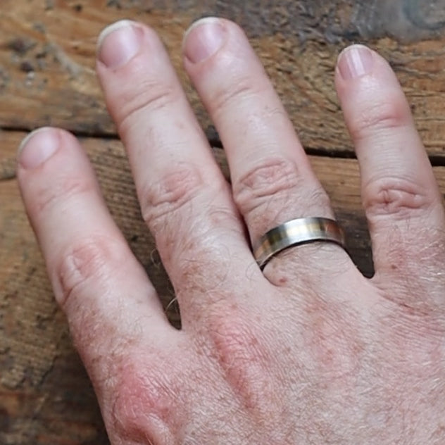 Titanium, Gold & Silver Tri-Colour Wedding Ring - The Hope Valley - Made-to-Order Titanium Rings