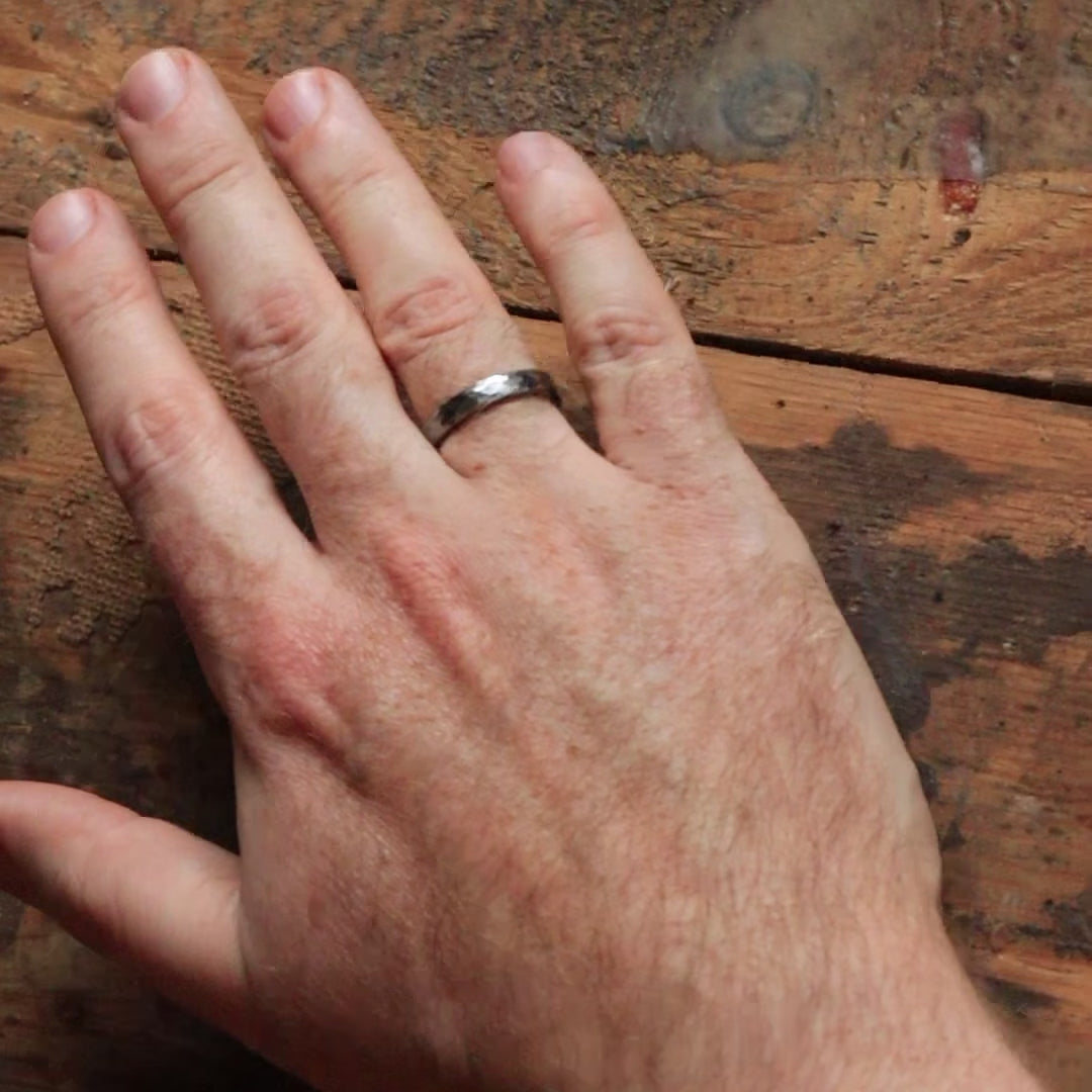 Super Titanium Hammered Effect Wedding Ring - Limited Edition - The Rivelin Valley Super Titanium Rings