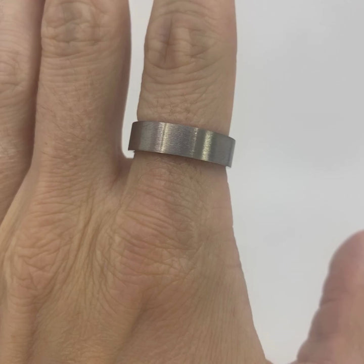 Flat Matt/Satin Titanium Wedding Ring - The Norfolk Ring Titanium Rings