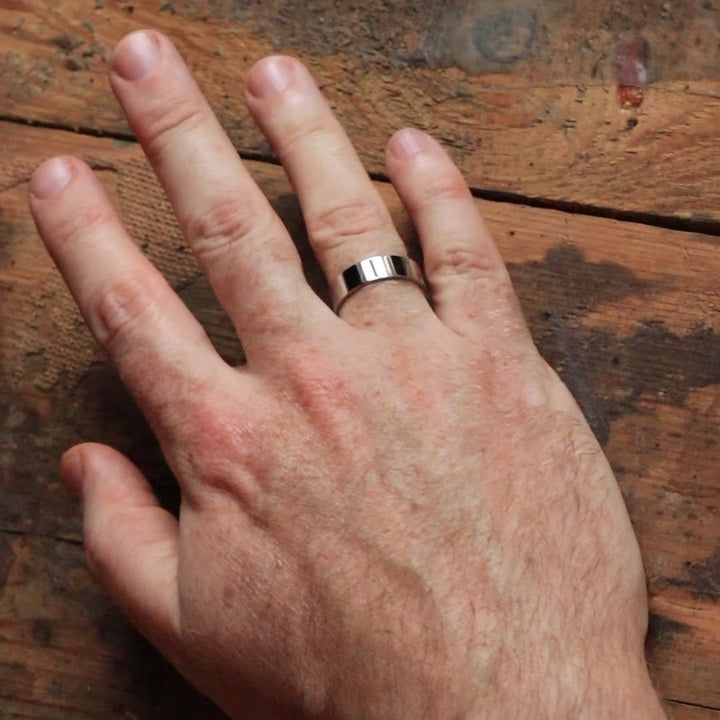 Titanium Flat Polished Wedding Ring - The Hillsborough Titanium Rings