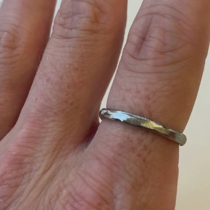 Slim Textured Effect Stainless Steel Wedding Ring - The Ecclesall Stainless Steel Rings