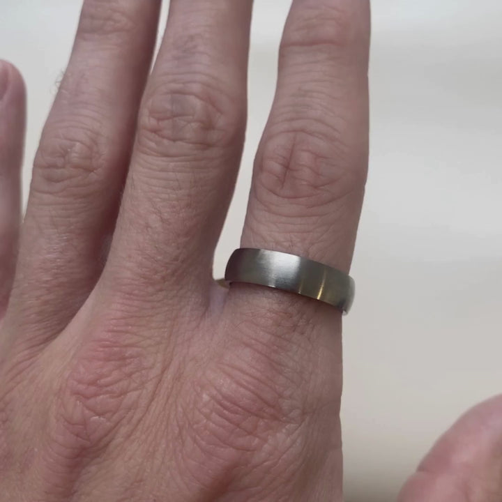 Matt/Satin Finish Court Shaped Titanium Wedding Band - The Millhouses Ring Titanium Rings